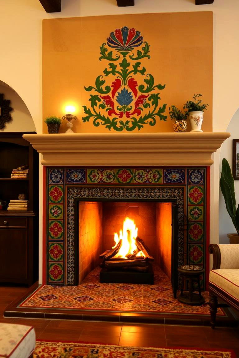 Traditional Spanish Tile Fireplace - 24 Spanish Style Fireplace Ideas