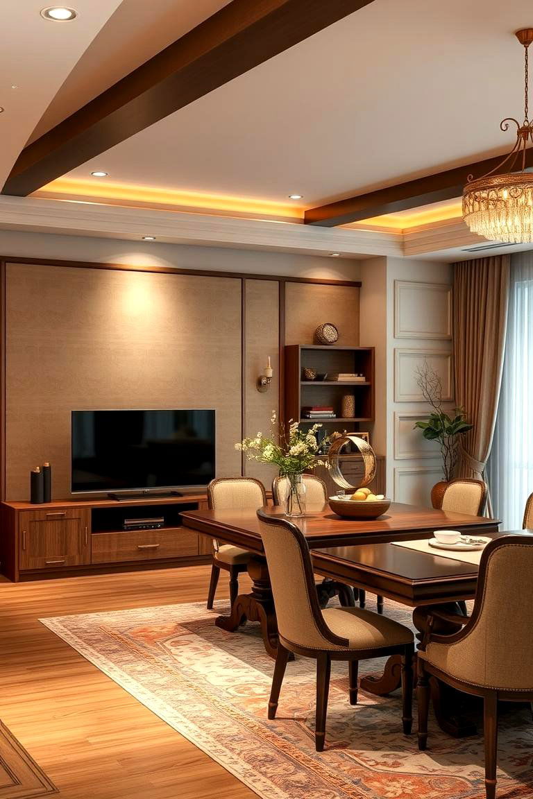 Traditional Warmth with a Twist - 24 Small Living Room Ideas With Tv and Dining Table