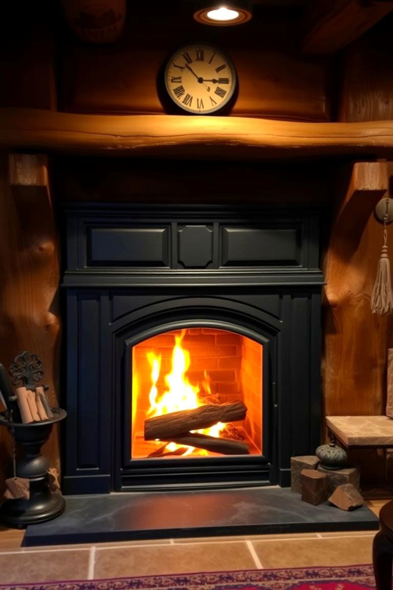 Traditional Wood Burning Fireplace - 24 Basement Fireplace Ideas