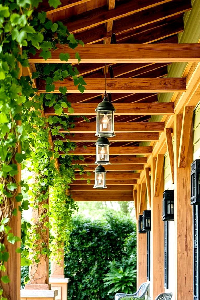 Traditional Wood Pergola - 24 Front Porch Pergola Ideas