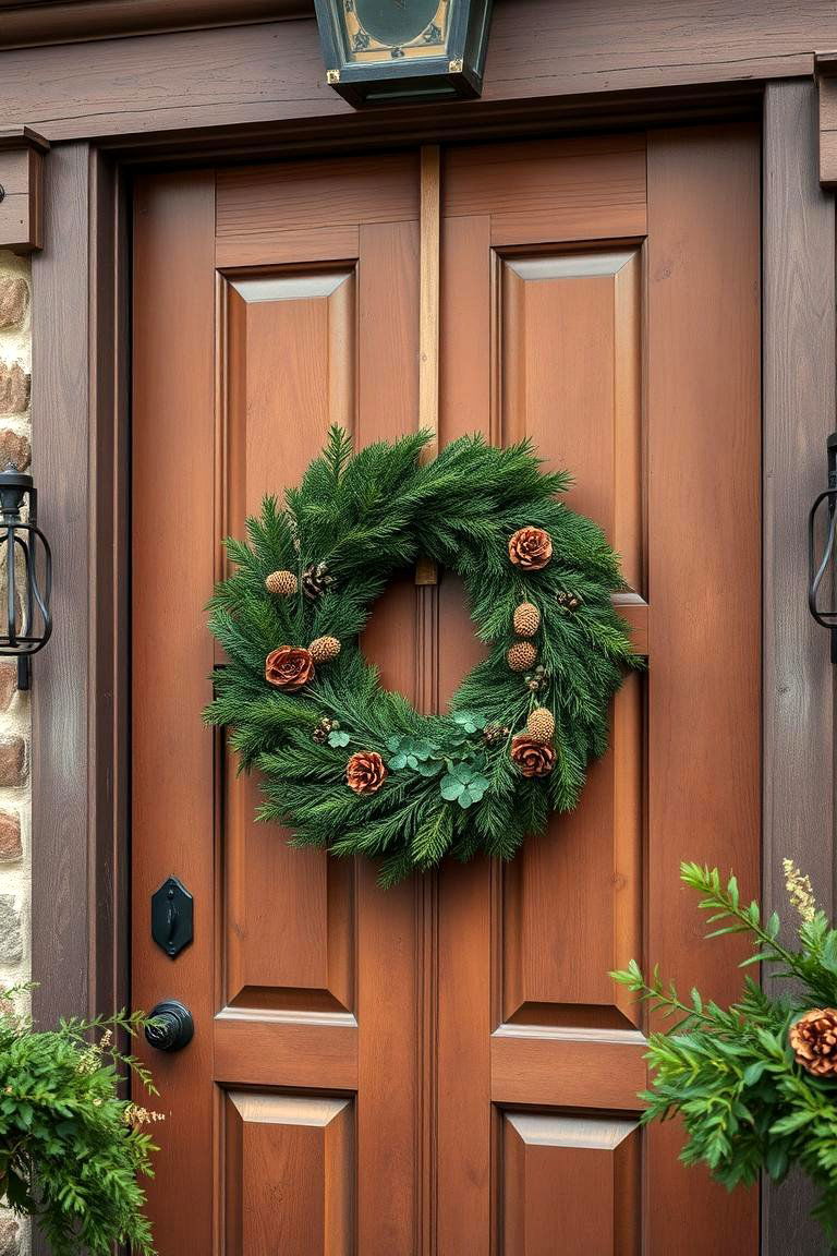 Traditional Wreath for Warm Welcomes - 24 Colonial Front Door Ideas