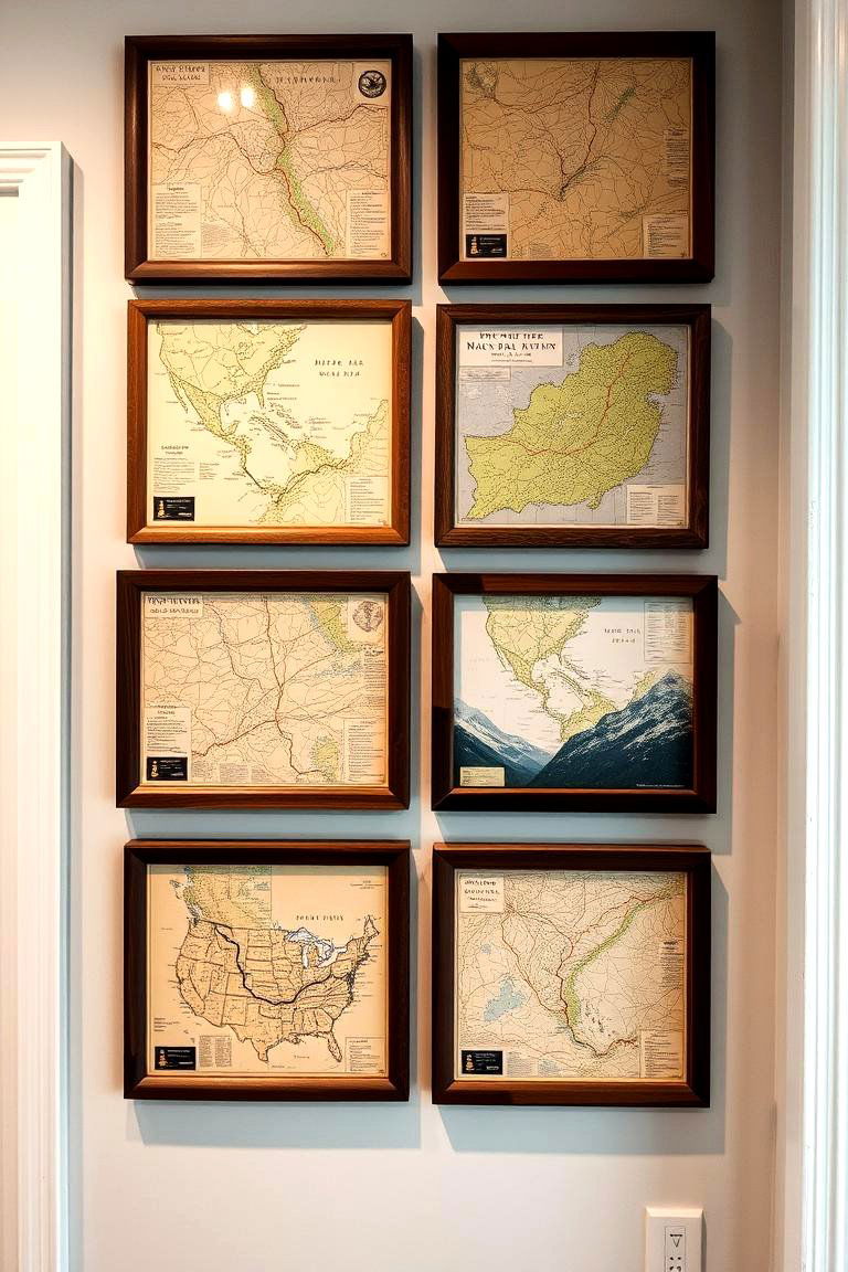 Trail Map Wall Art - 24 Hunting Man Cave Ideas