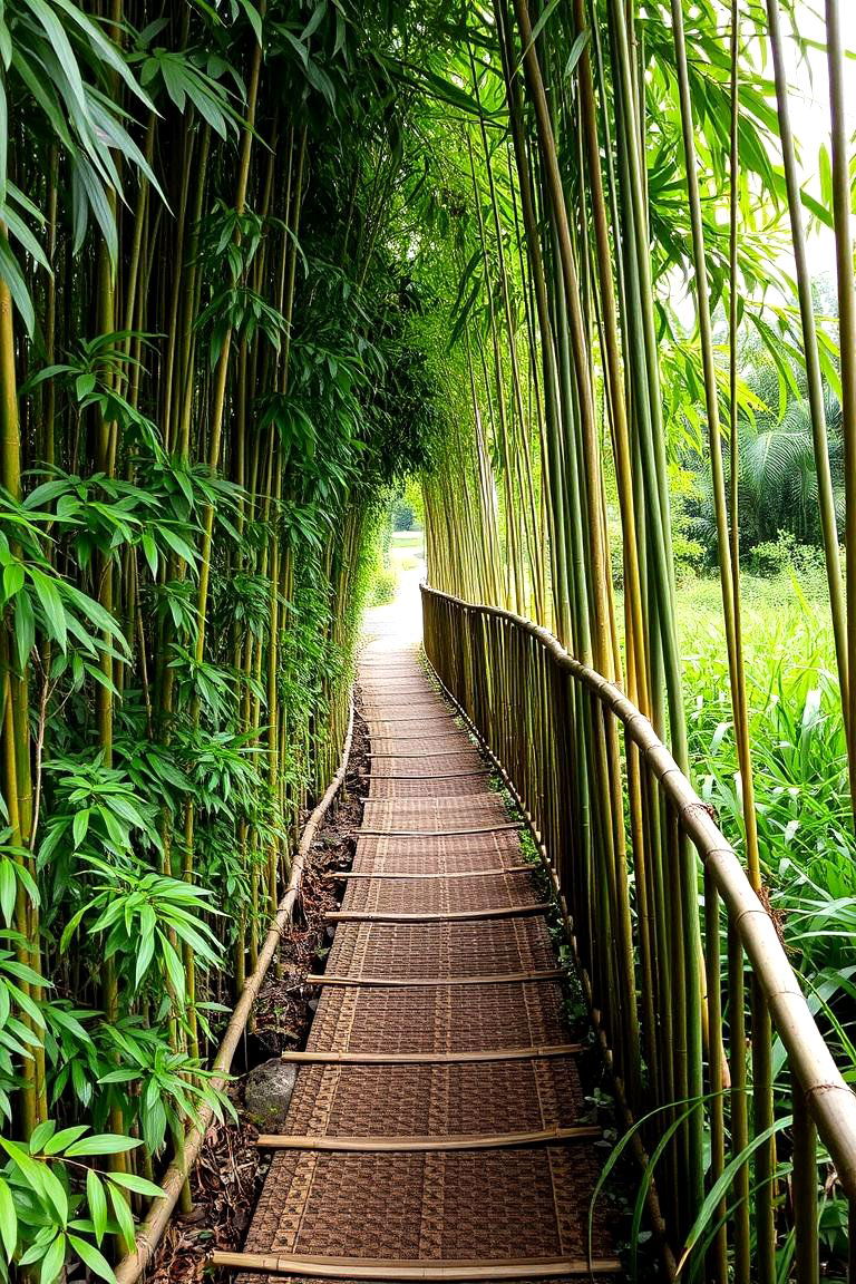 Tranquil Bamboo Pathway - 24 Asian Landscaping Ideas