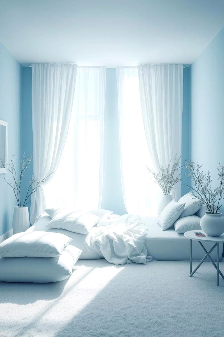 Tranquil Blue Oasis - 24 Blue and White Bedroom Ideas