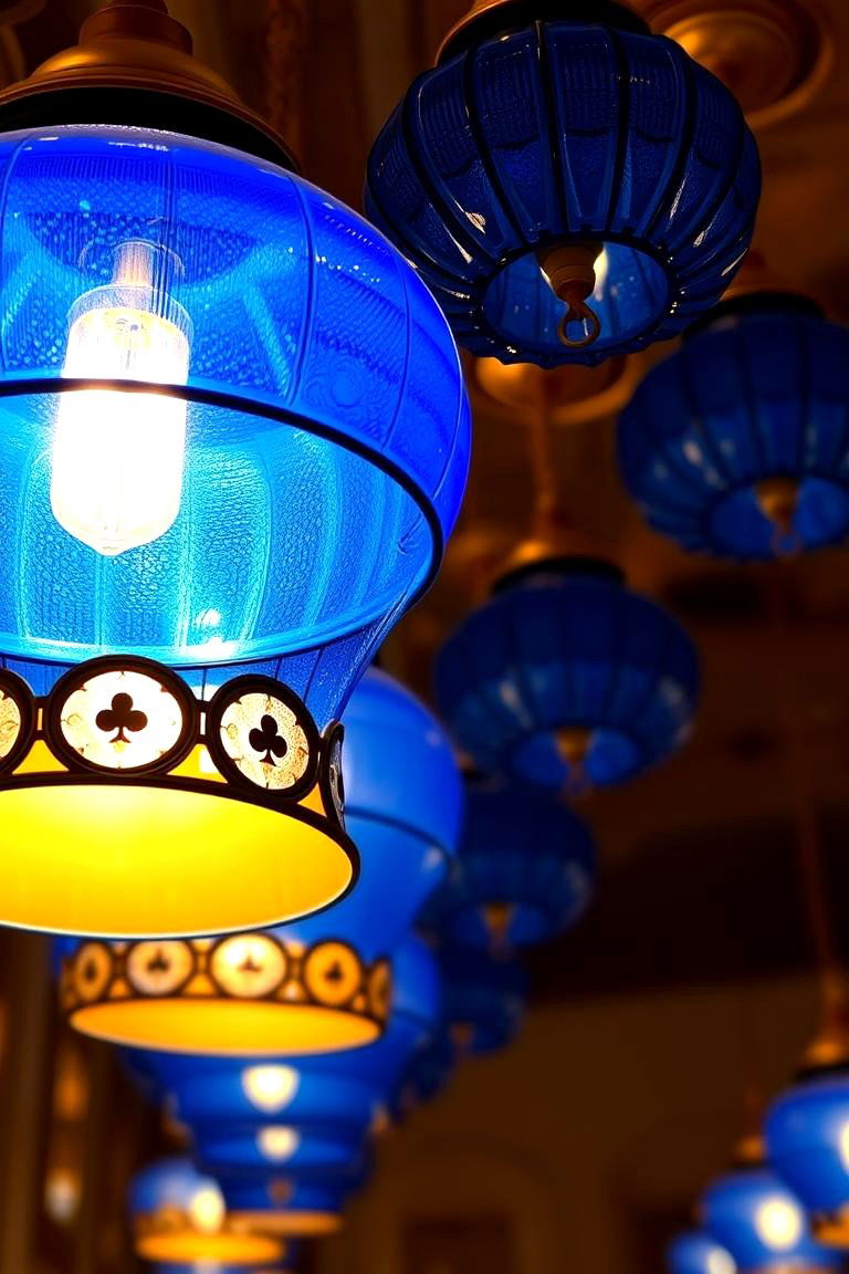 Tranquil Blue and Gold Lighting Fixtures - 24 Blue and Gold Bedroom Ideas
