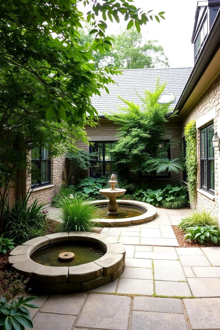 Tranquil Courtyard Spaces - 24 Modern Tudor Exterior Inspiration