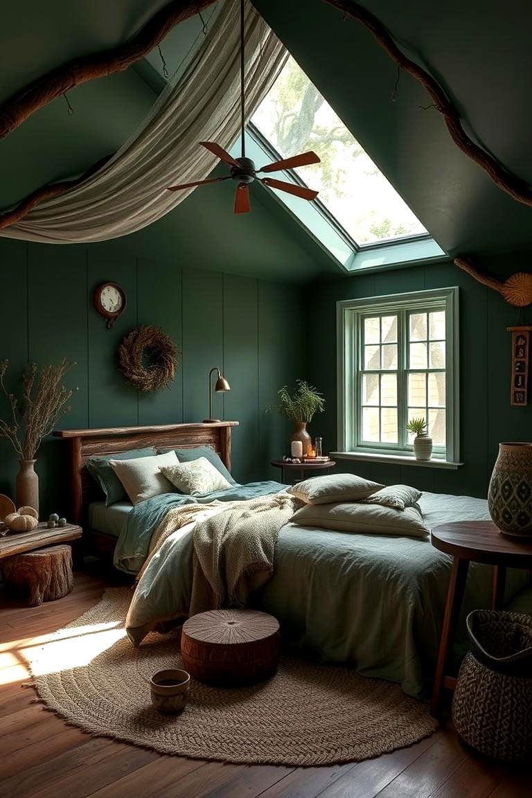 Tranquil Forest Hideaway - 24 Green and Brown Bedroom Ideas