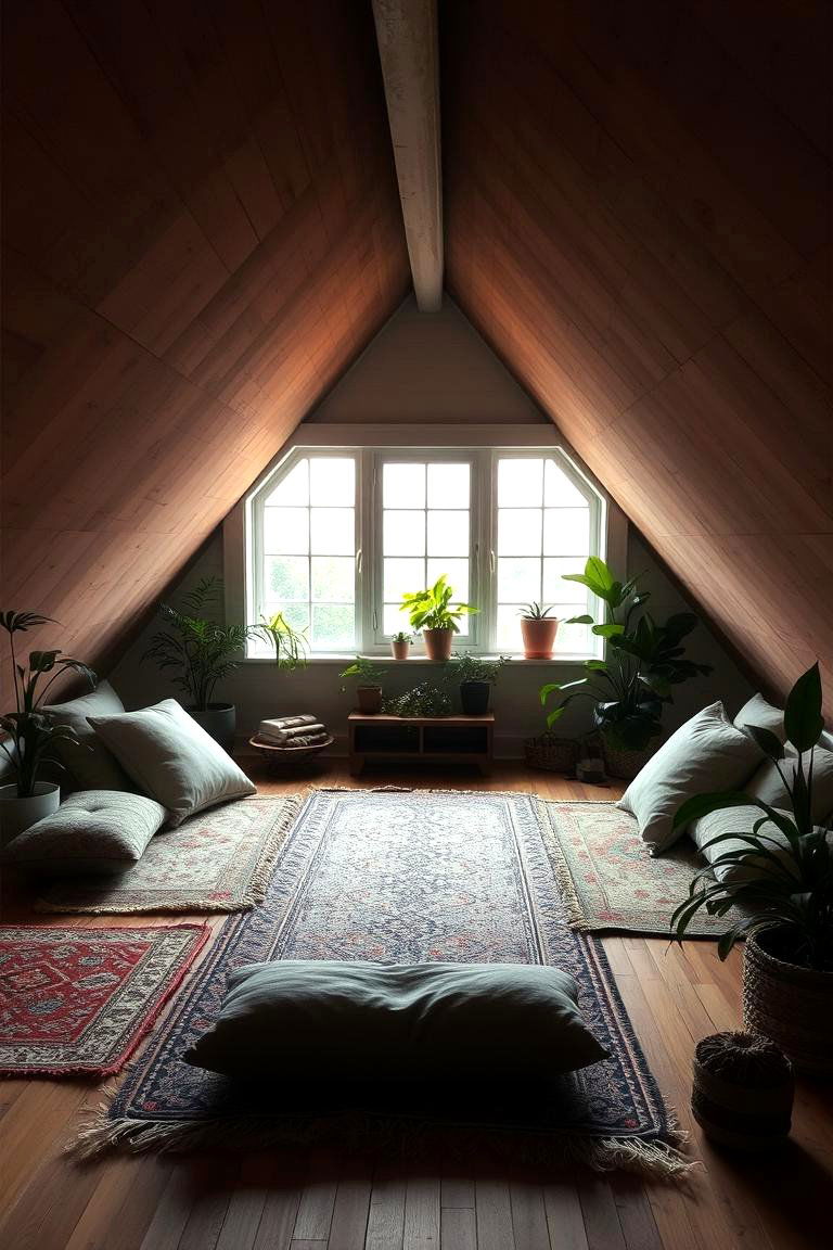 Tranquil Meditation or Yoga Space - 24 Low Ceiling Small Attic Room Ideas