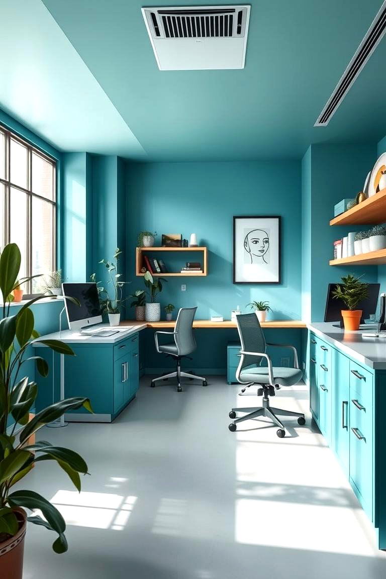 Tranquil Teal - 24 Home Office Paint Colors