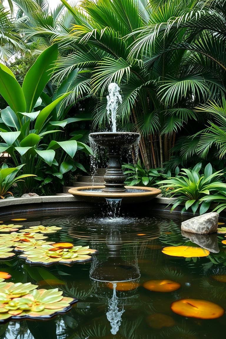Tranquil Water Feature Garden - 24 South Florida Landscaping Ideas