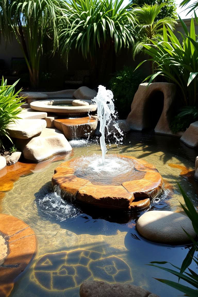 Tranquil Water Feature Oasis - 24 Large Backyard Ideas