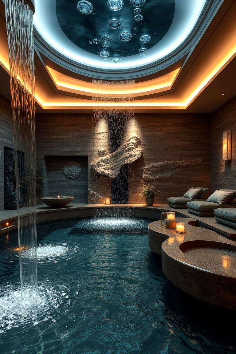 Tranquil Waterfall Spa Escape - 24 Spa Room Ideas