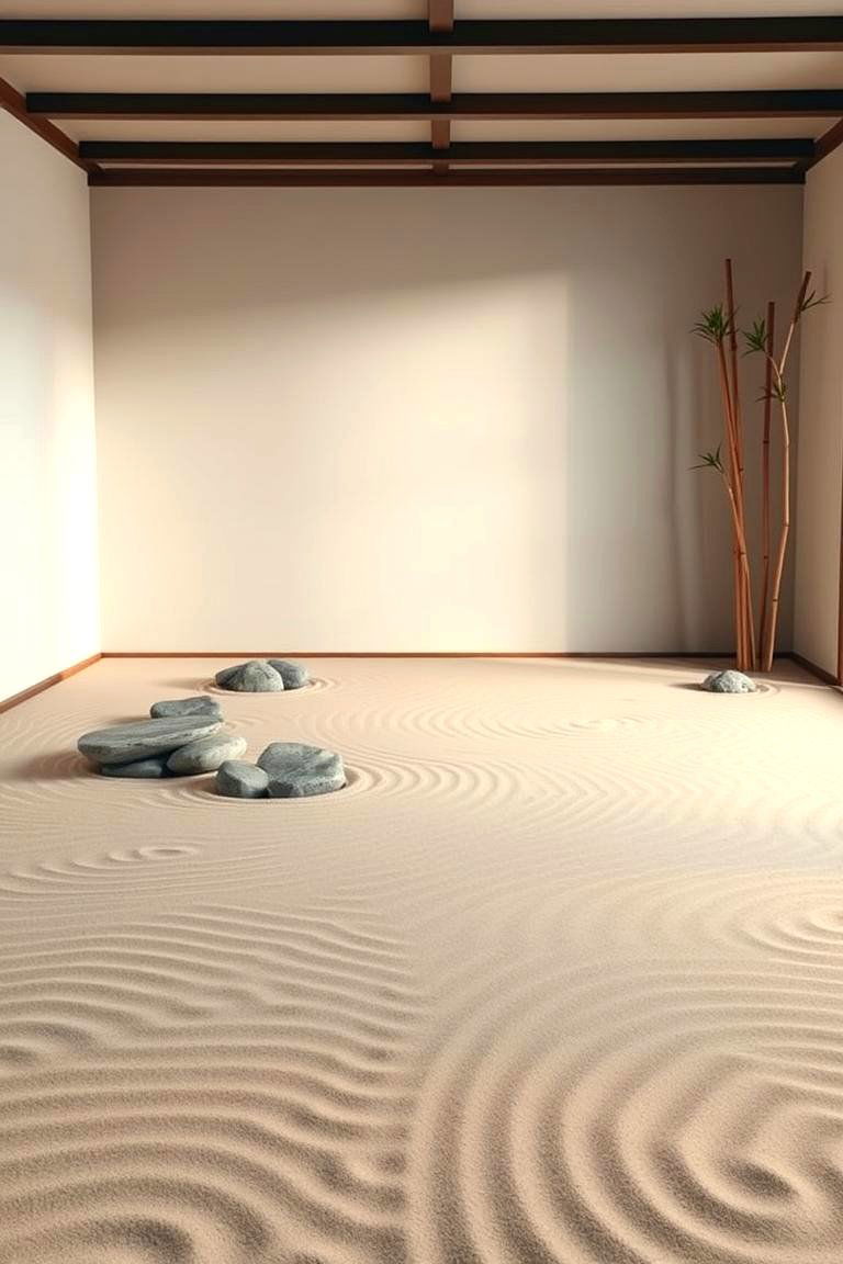 Tranquil Zen Sand Garden - 24 Garden Centerpiece Ideas