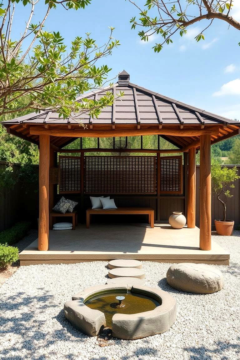 Tranquil Zen Space - 24 patio with a gazebo ideas