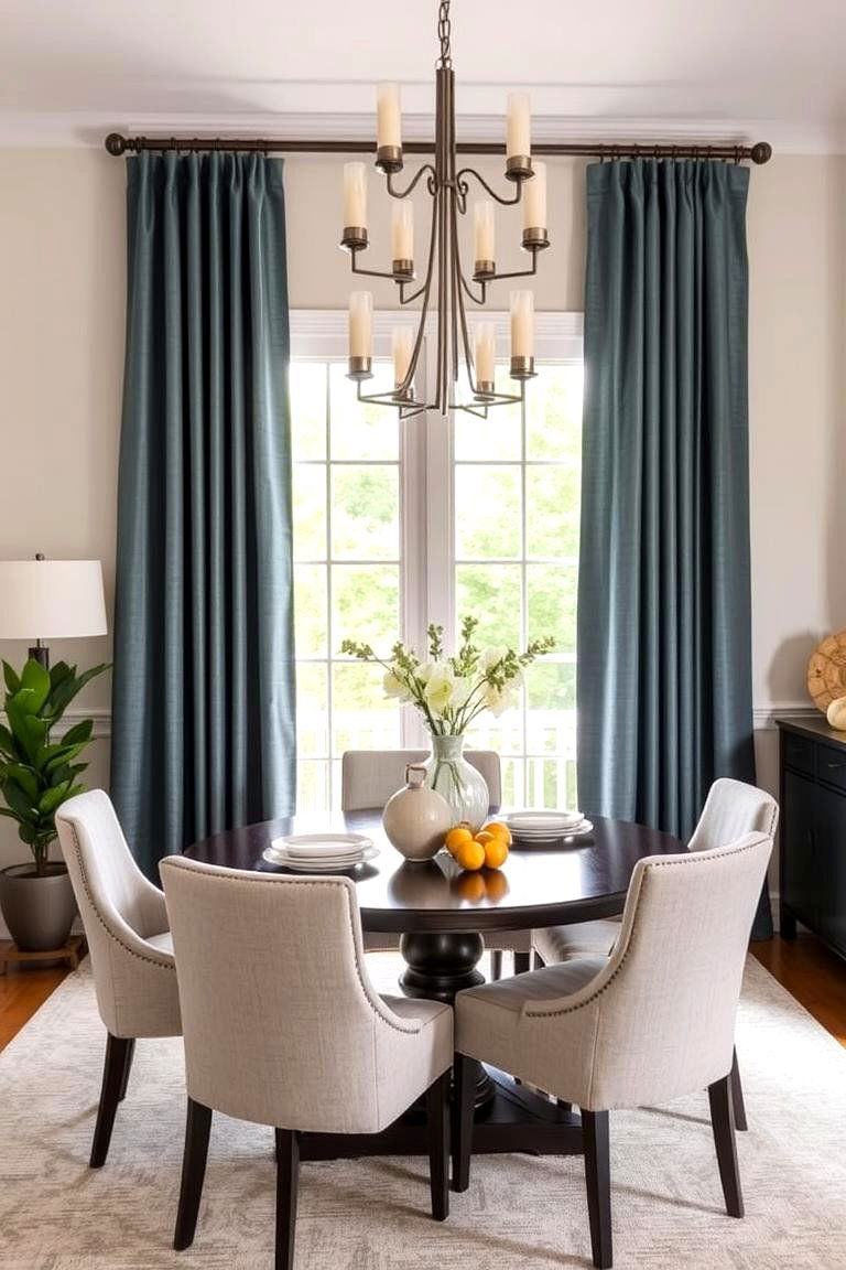 Transitional Drapes - 24 Dining Room Curtain Ideas