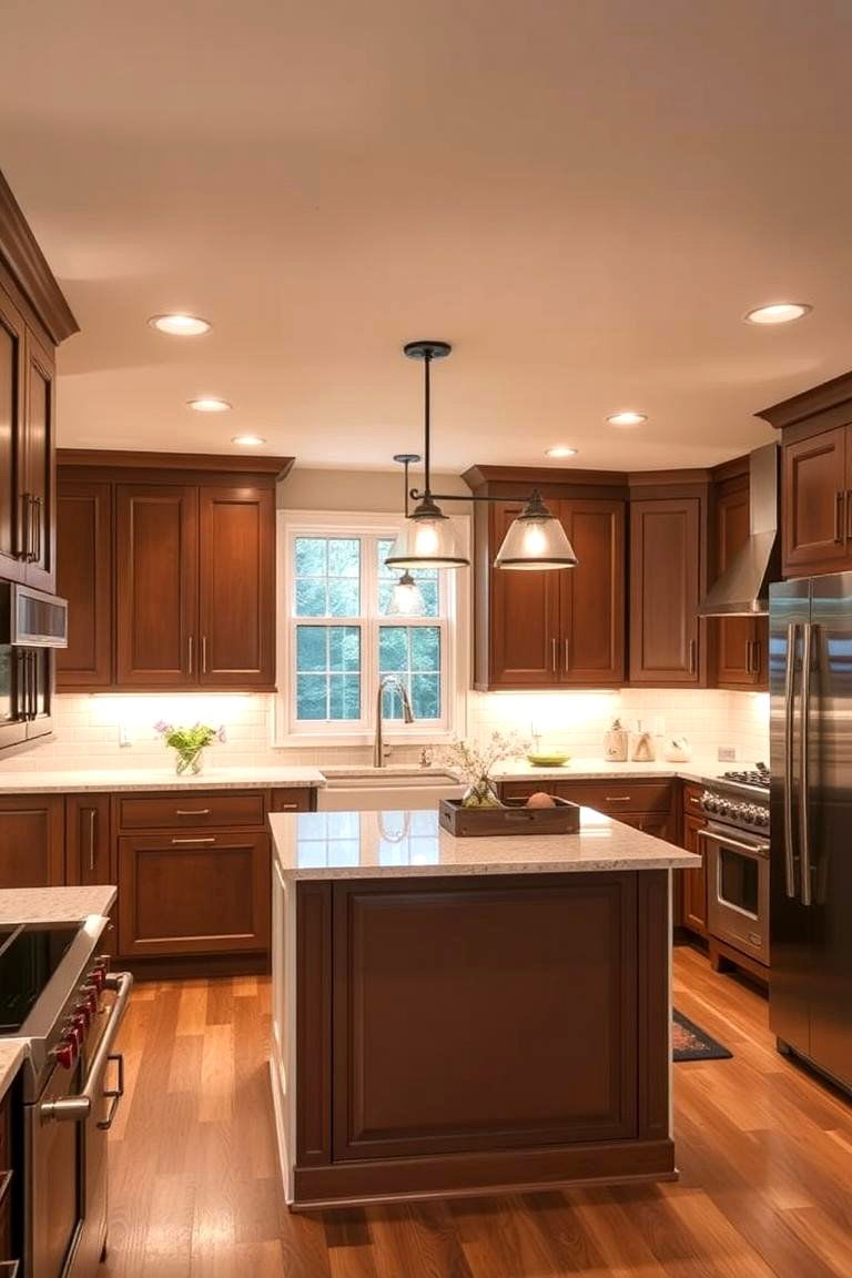Transitional Lighting Fixtures with Versatility - 24 Transitional Kitchen Ideas