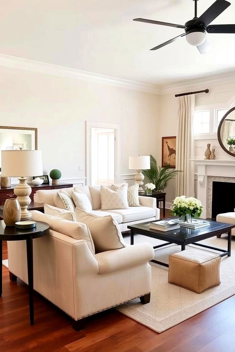 Transitional Style - 24 Cream Couch Living Room Ideas