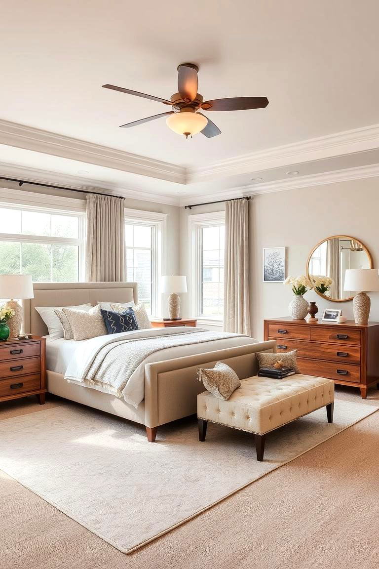 Transitional Style Balance - 24 Bedroom Layout Ideas
