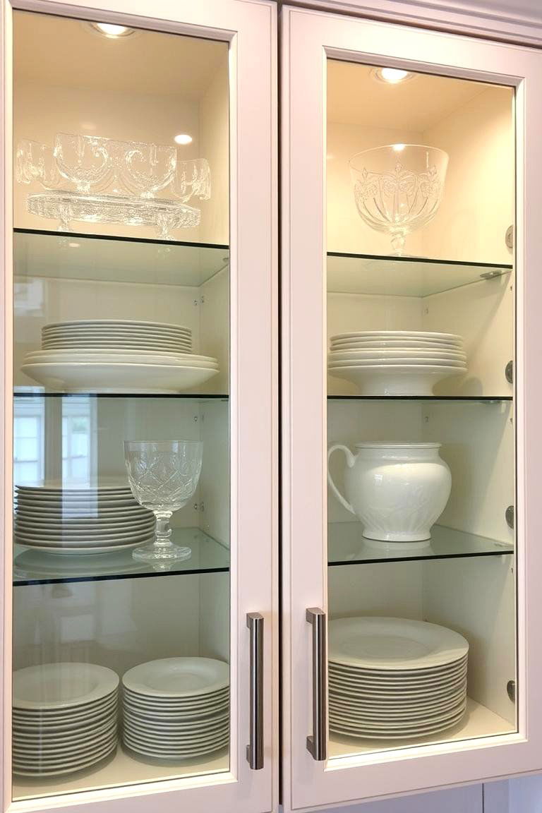 Transparency to Showcase Dishware - 24 Modern Style Glass Kitchen Cabinets