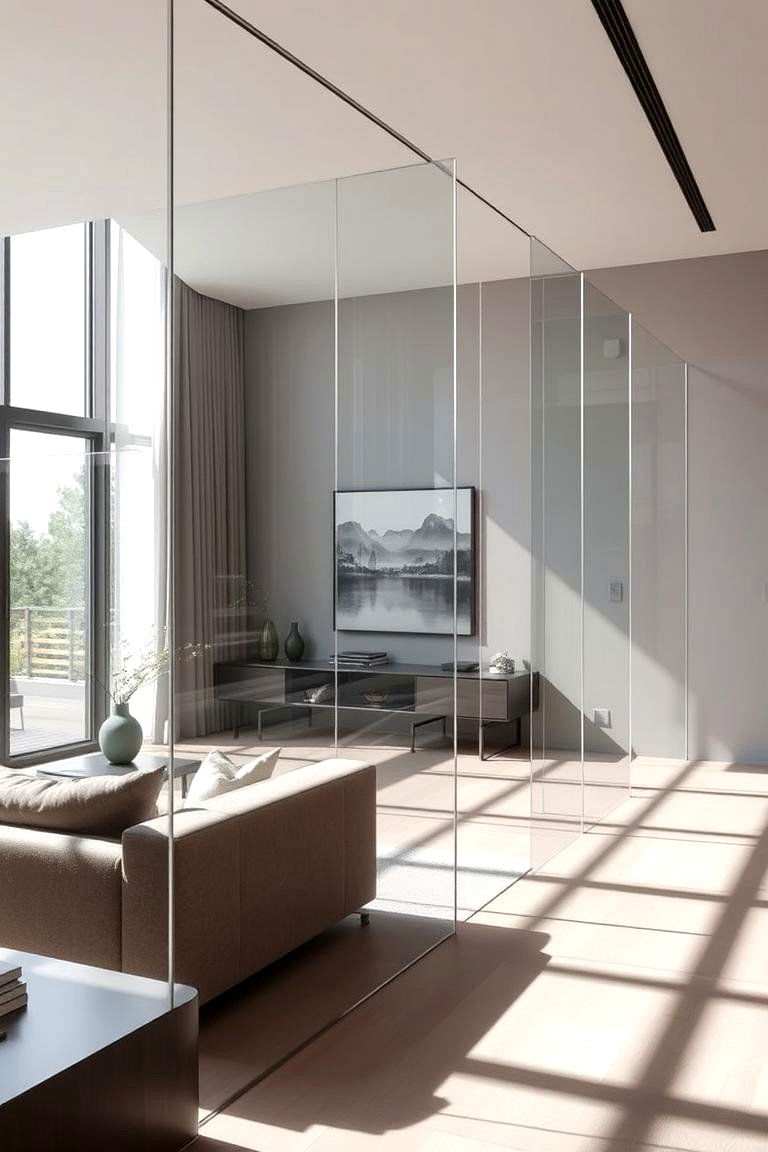 Transparent Room Dividers for Open Concept Living - 24 2400s Interior Design Ideas