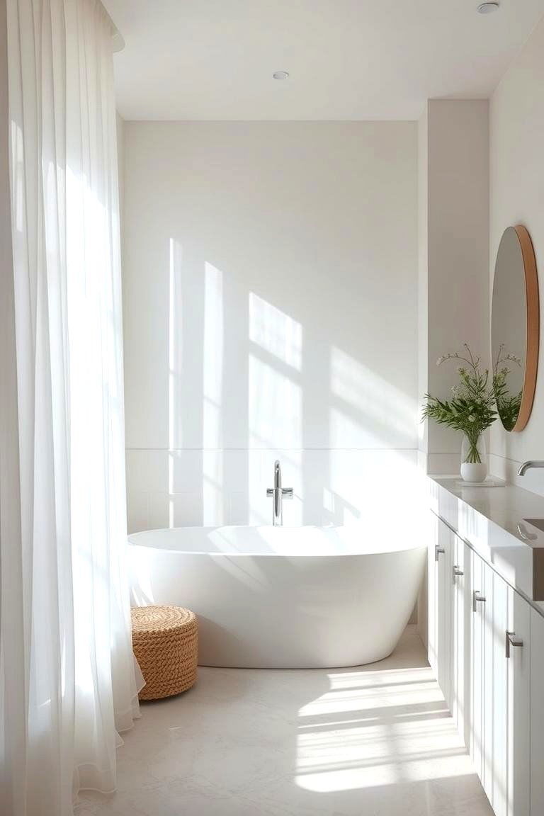 Transparent Sheer Layers - 24 bathroom curtain ideas