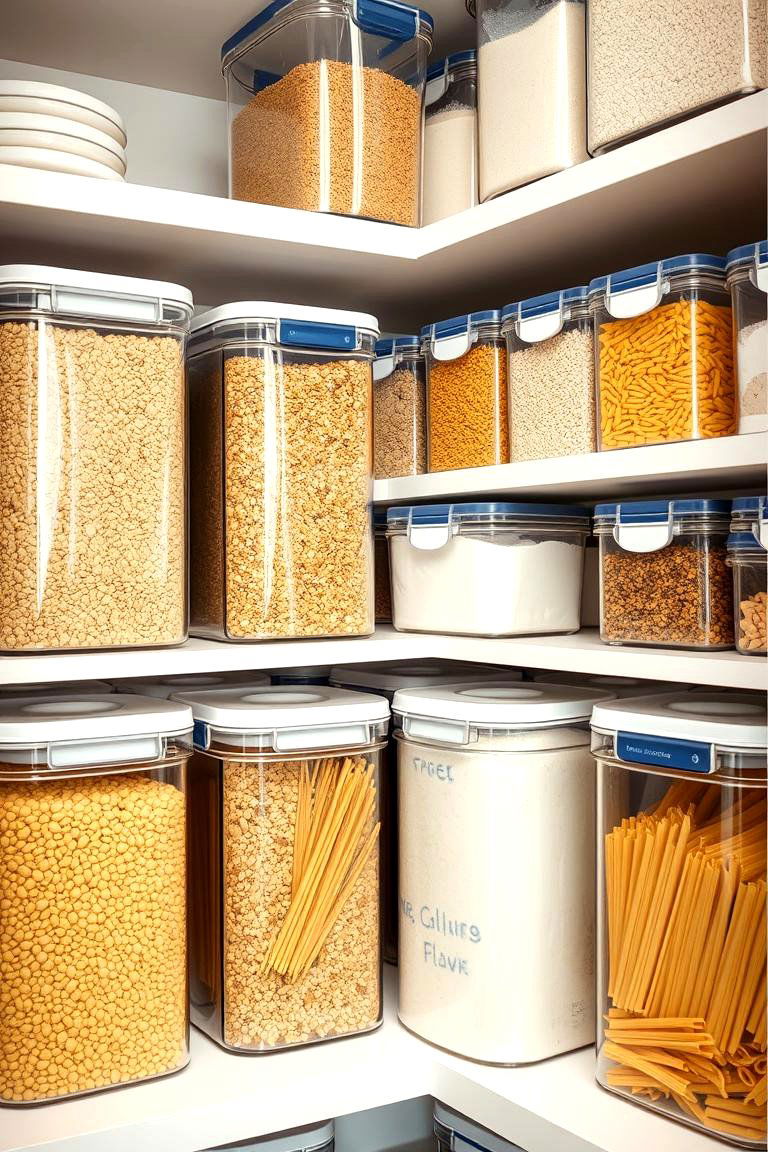 Transparent Storage Containers for Visibility - 24 Larder Cupboard and Pantry Ideas for Your Kitchen