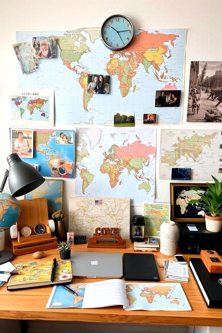 Travel Inspired Mementos - 24 Desk Decor Ideas