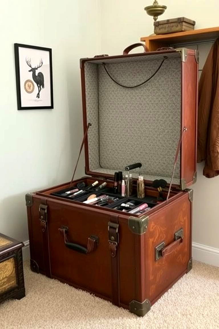 Travel Inspired Trunk Vanity - 24 Makeup Vanity Ideas