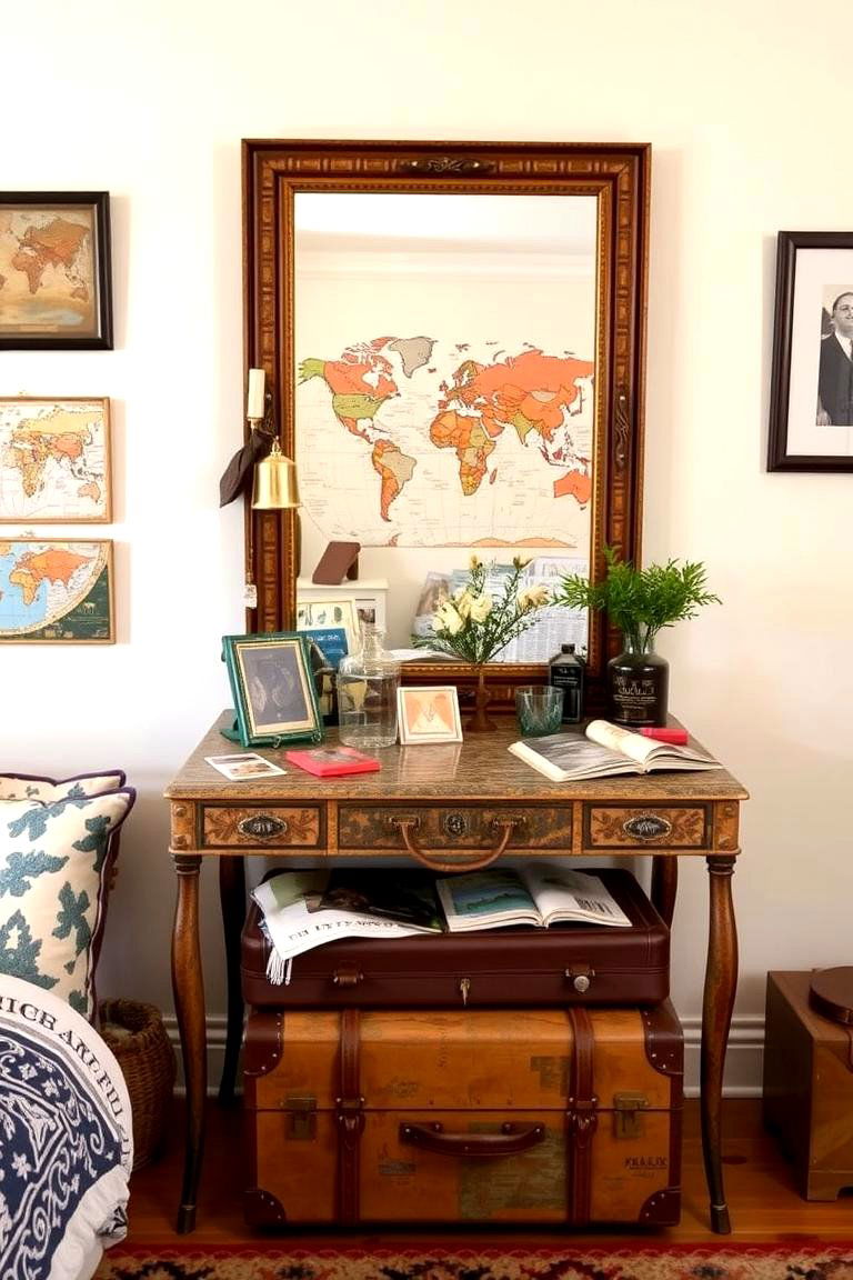 Travel Inspired Vanity - 24 Vanity Room Ideas