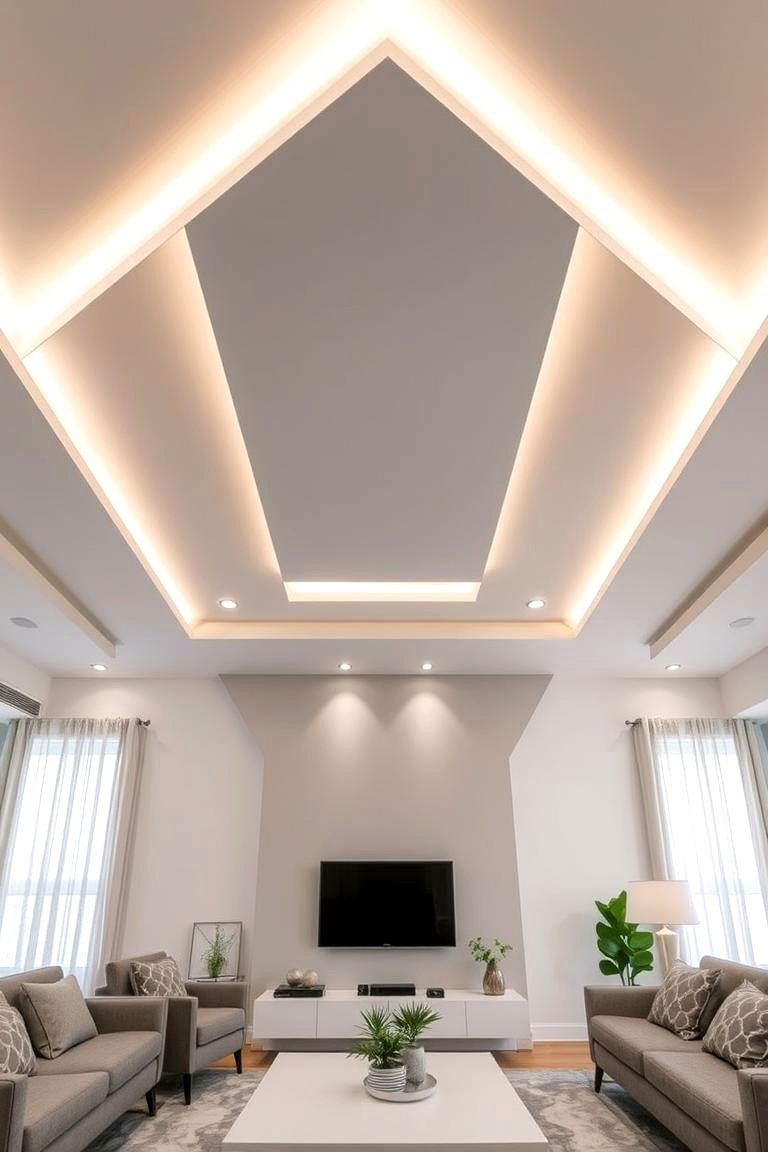 Tray Ceiling Design Drama - 24 Living Room False Ceiling Design Ideas