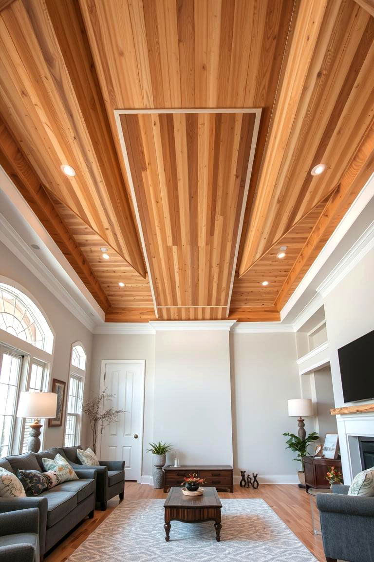 Tray Wood Ceiling - 24 Wood Ceiling Ideas