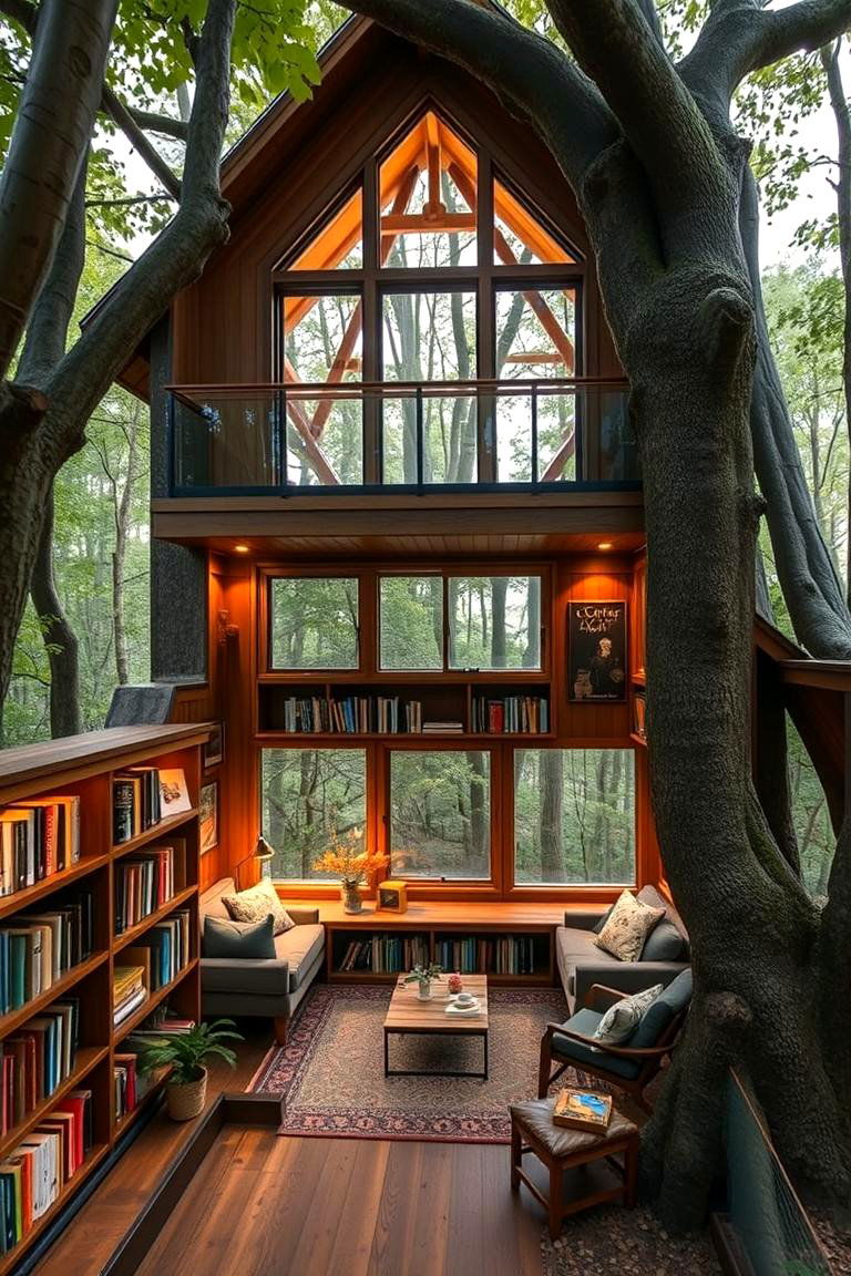 Tree House Library Retreat - 24 Tree House Ideas