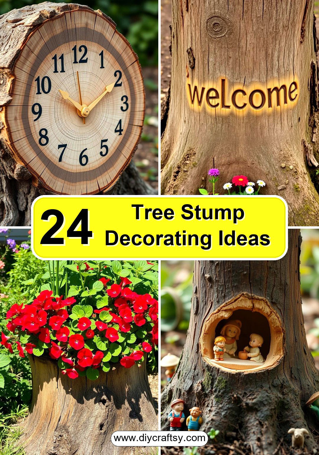 Tree Stump Decorating Ideas
