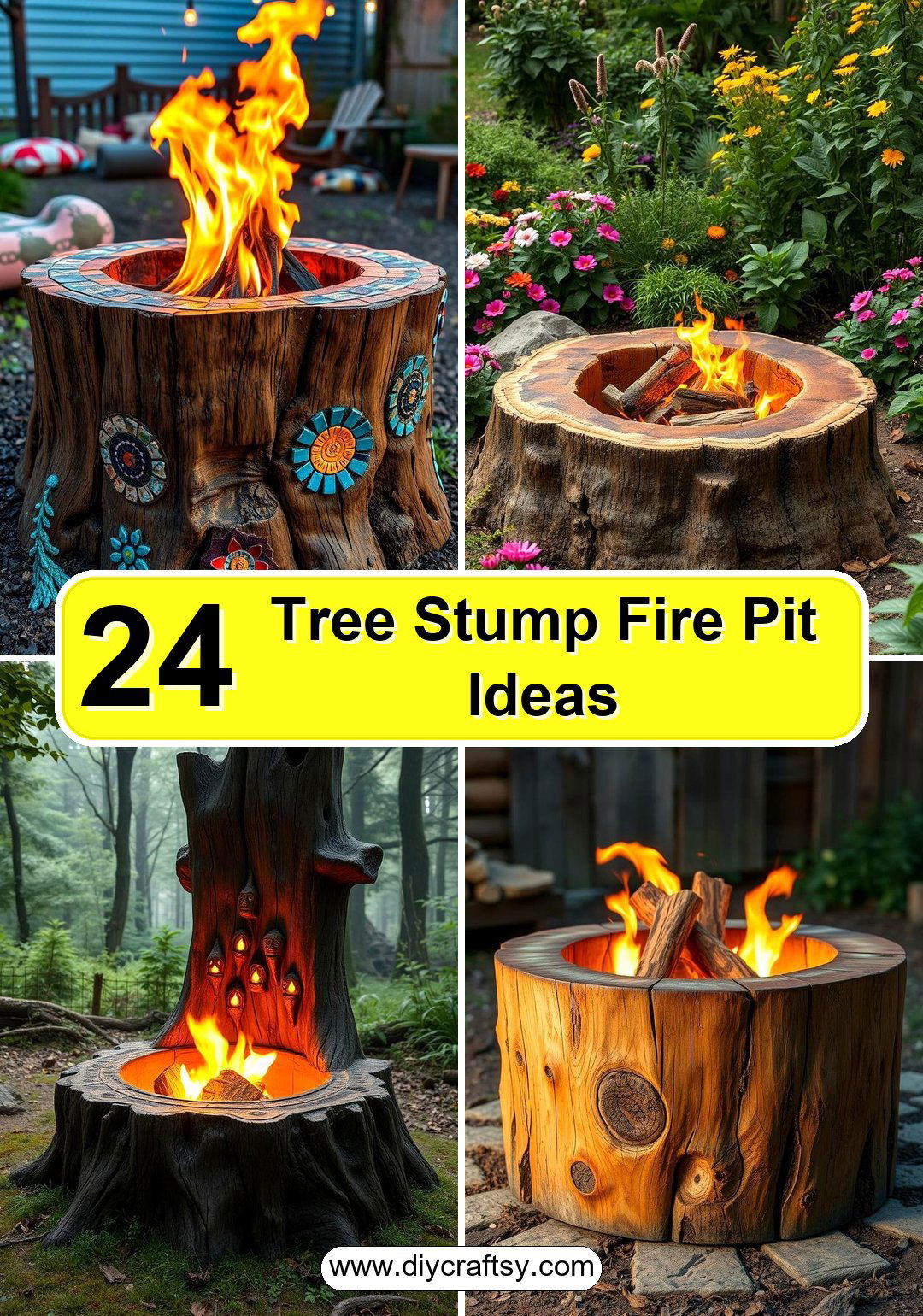 Tree Stump Fire Pit Ideas