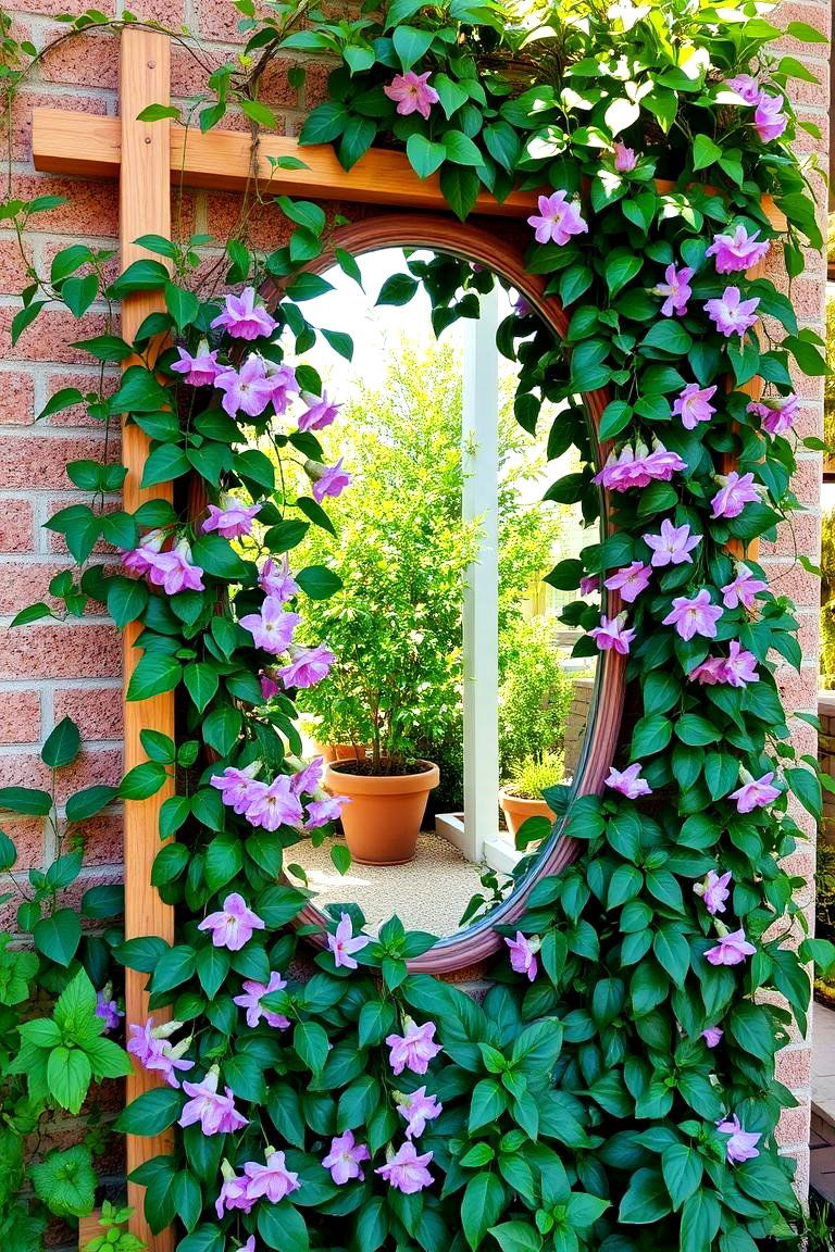 Trellis Mirror - 24 Garden Mirror Ideas