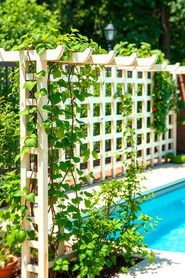 Trellis Style Fence - 24 Pool Fence Ideas