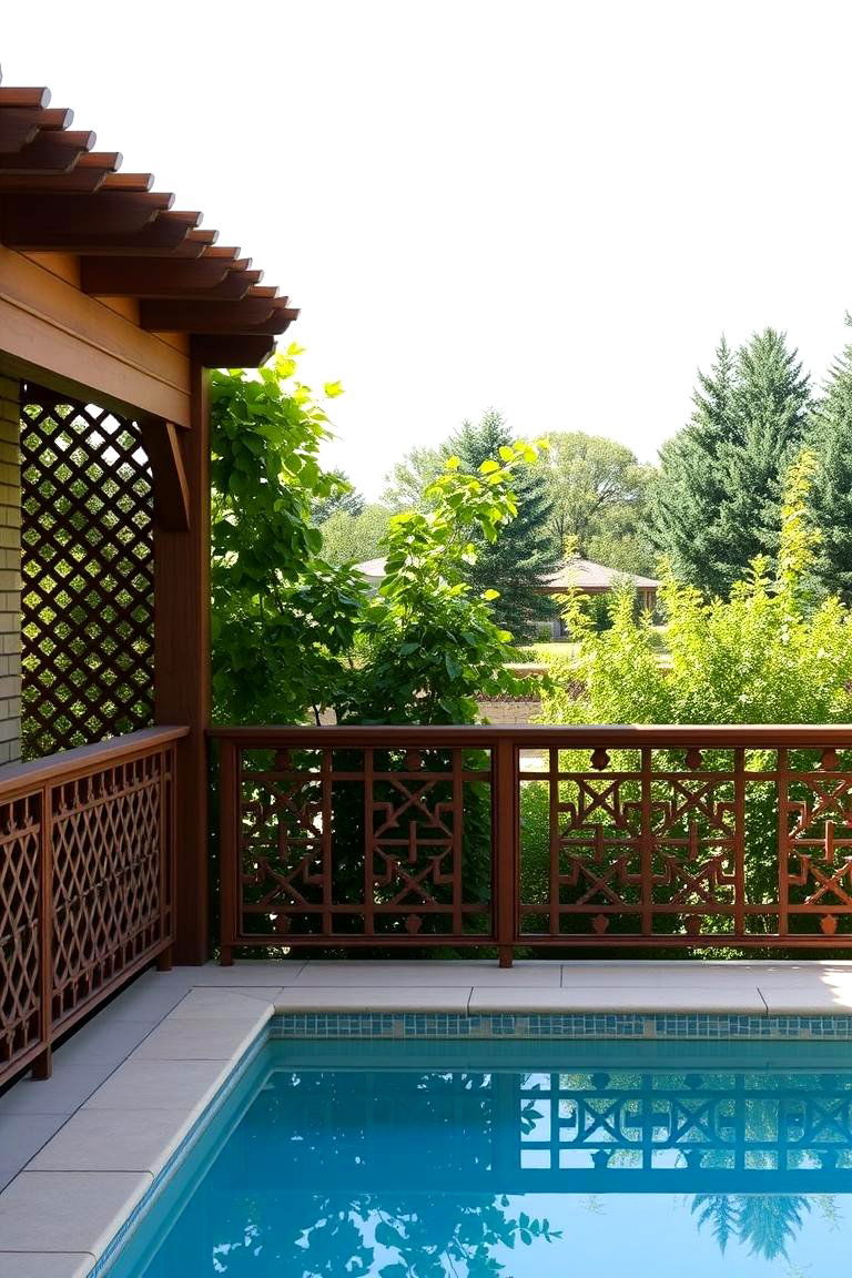Trellis Style Railing - 24 Pool Deck Railing Ideas