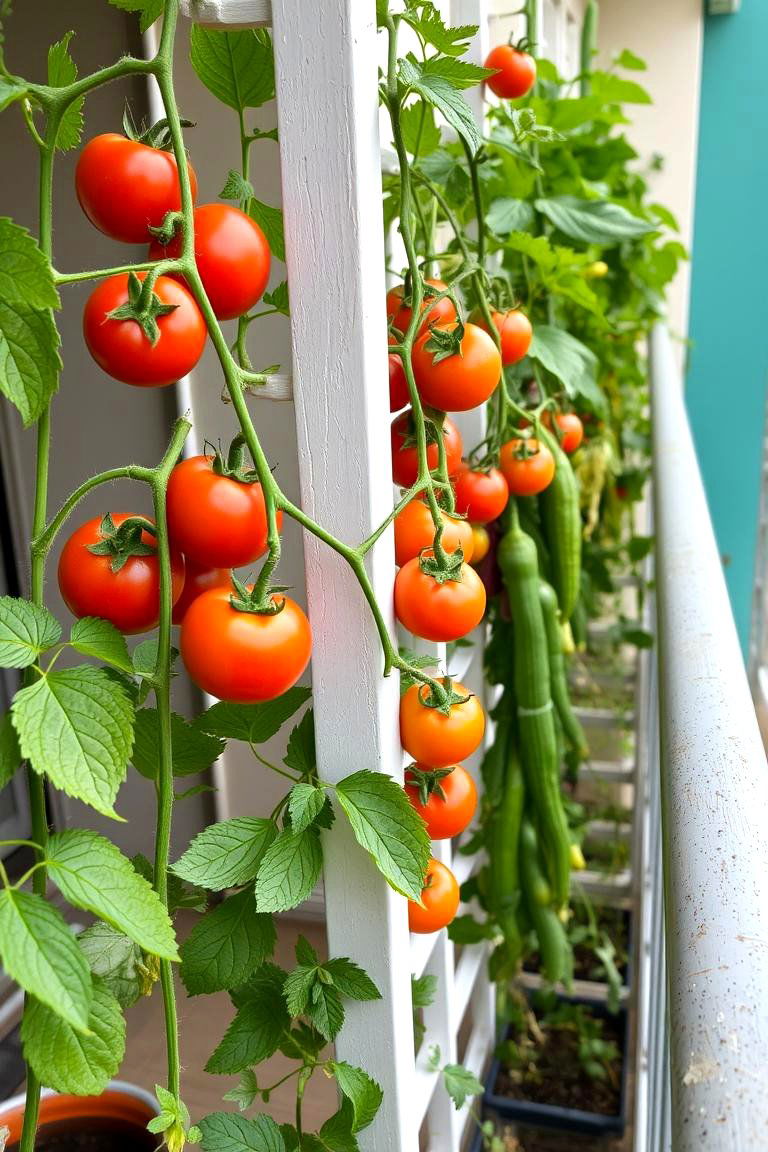 Trellis with Climbing Fruits and Vegetables - 24 Balcony Trellis Ideas