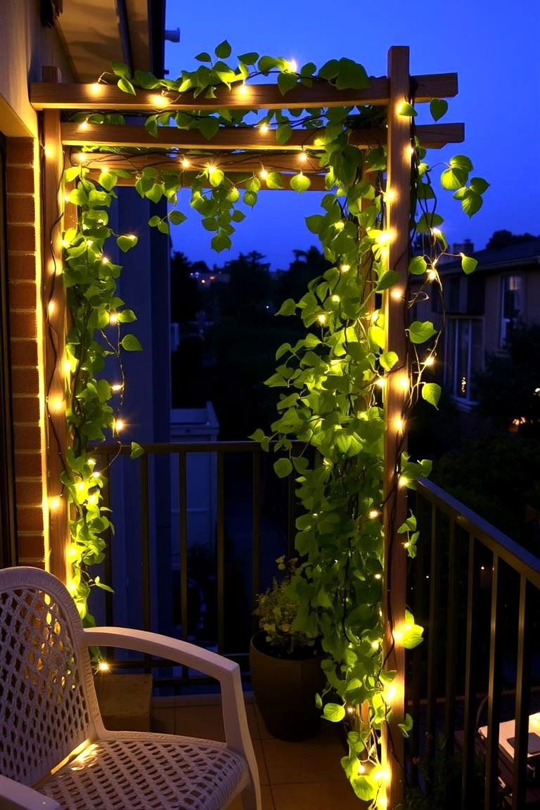 Trellis with Integrated Lighting - 24 Balcony Trellis Ideas