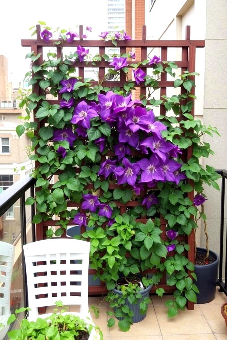 Trellises with Climbing Plants - 24 Balcony Privacy Ideas