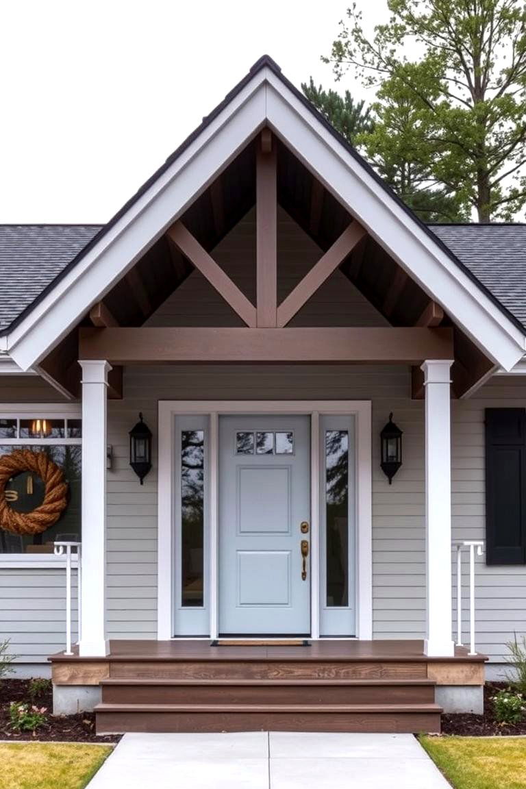 Triangular Roof for Striking Geometry - 24 Front Porch Roof Ideas