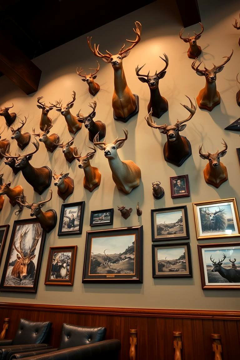 Trophy Wall Display - 24 Hunting Man Cave Ideas