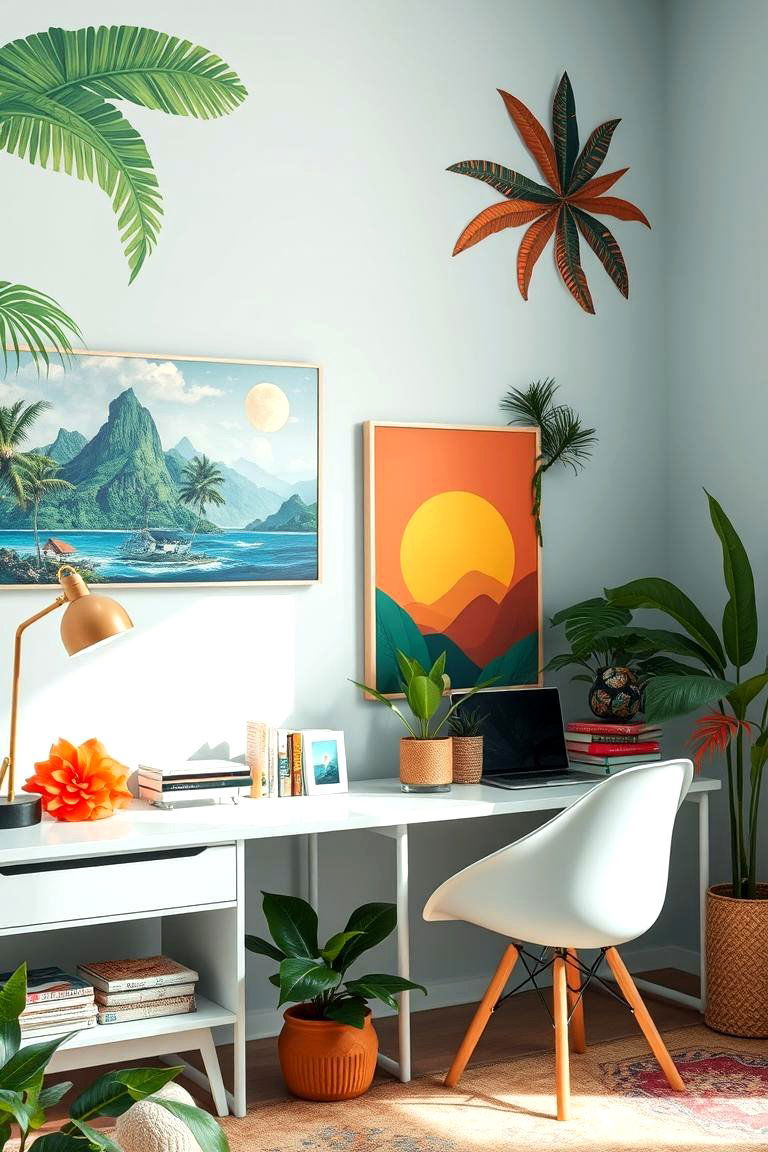 Tropical Art Accent - 24 Tropical Living Room Ideas