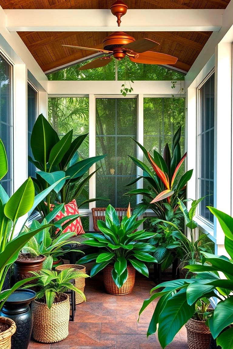 Tropical Escape Screened Porch - 24 Small Screened-in Porch Ideas
