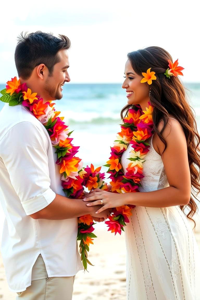 Tropical Flower Lei Ceremony - 24 Beach Wedding Ideas