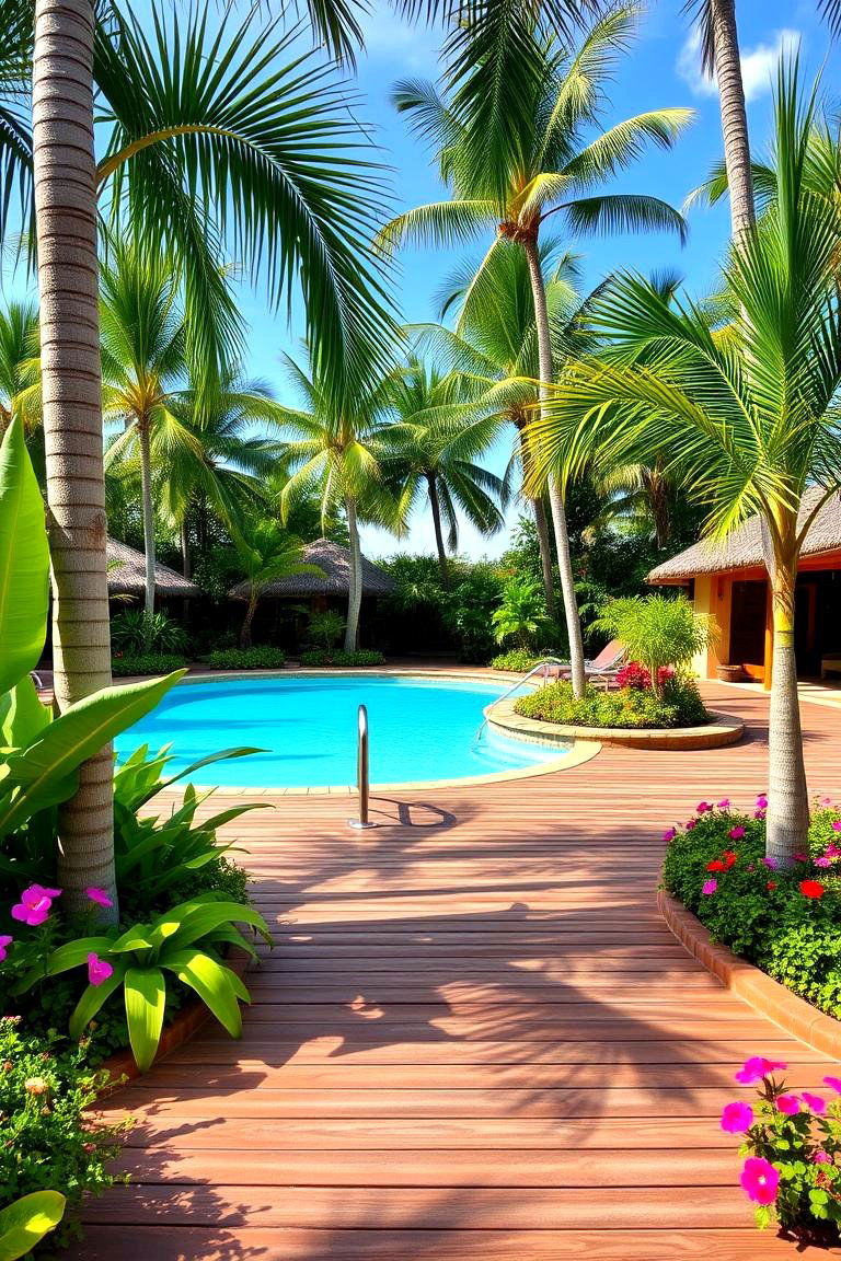Tropical Inspired Pool Deck - 24 Above-ground Pool With Deck Ideas
