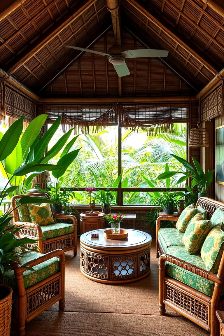 Tropical Oasis Cigar Nook - 24 Cigar Room Ideas
