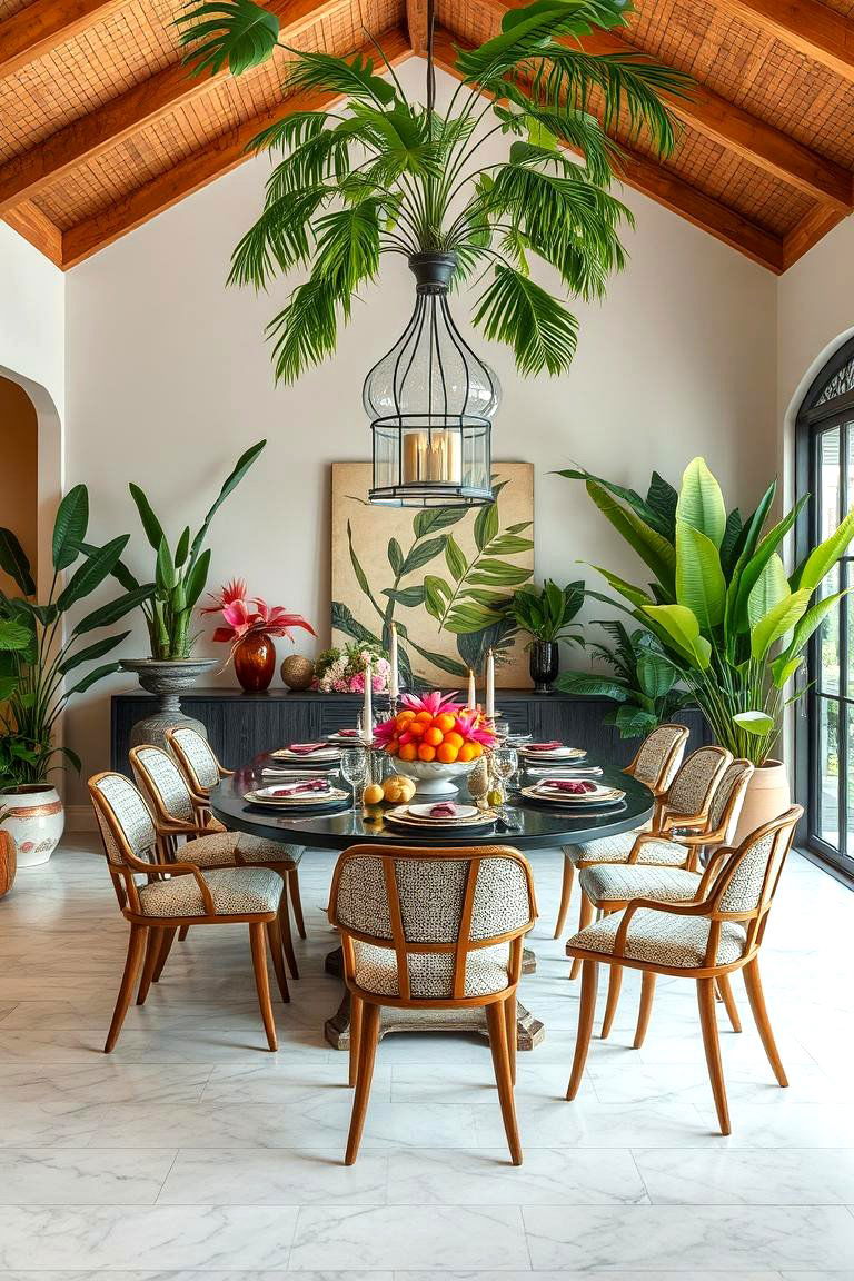 Tropical Oasis Dining - 24 Greenhouse Dining Room Ideas