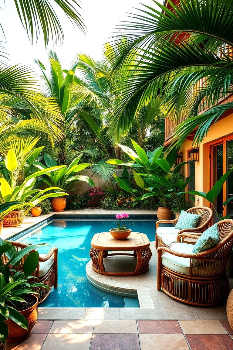 Tropical Oasis Escape - 24 Pool Patio Ideas