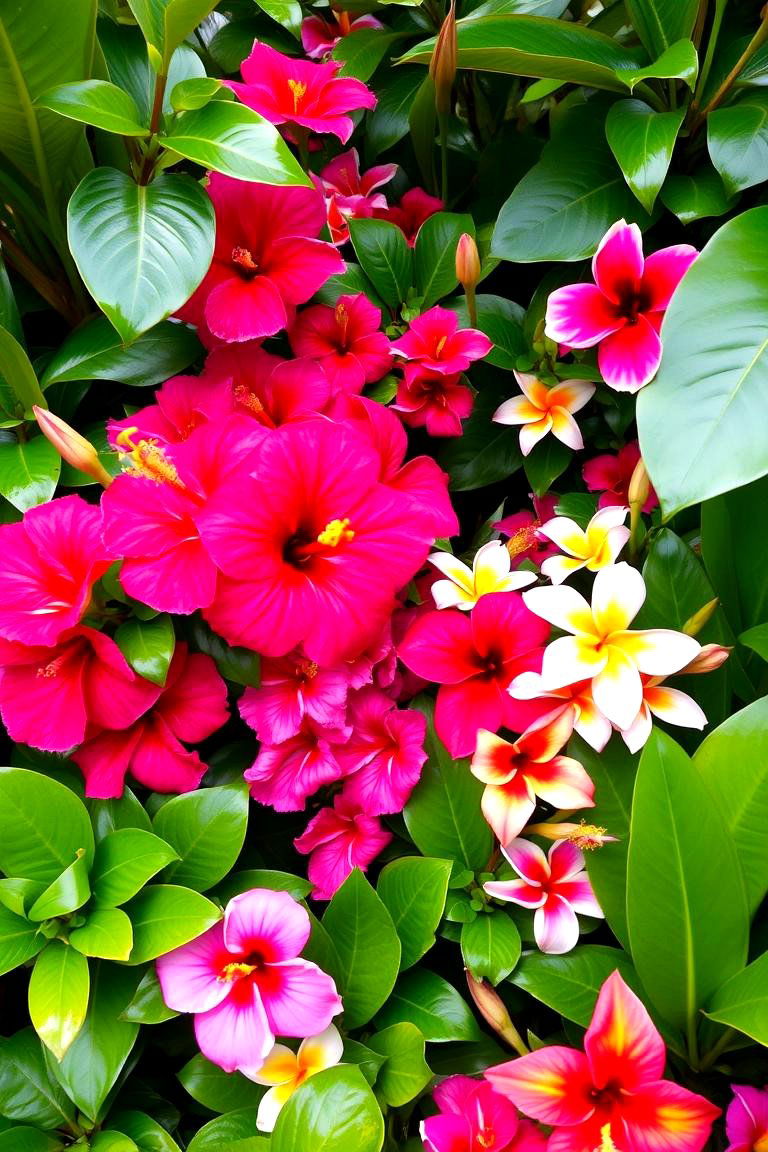 Tropical Oasis Flower Bed - 24 Front Yard Flower Bed Ideas